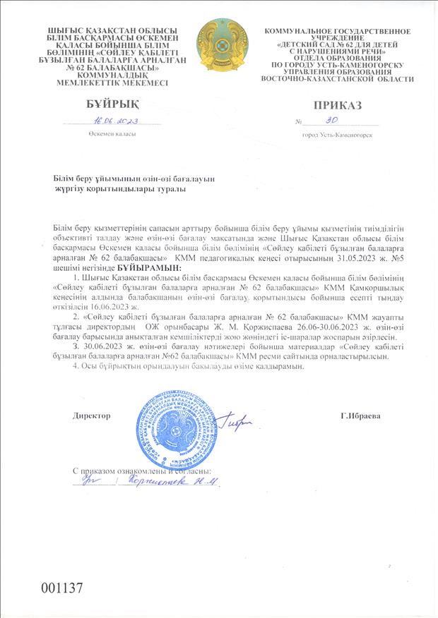 Об итогах самооценки казjpg